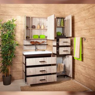 Тумба под раковину Бриклаер Техас 4627125412660 80 см кантри/венге